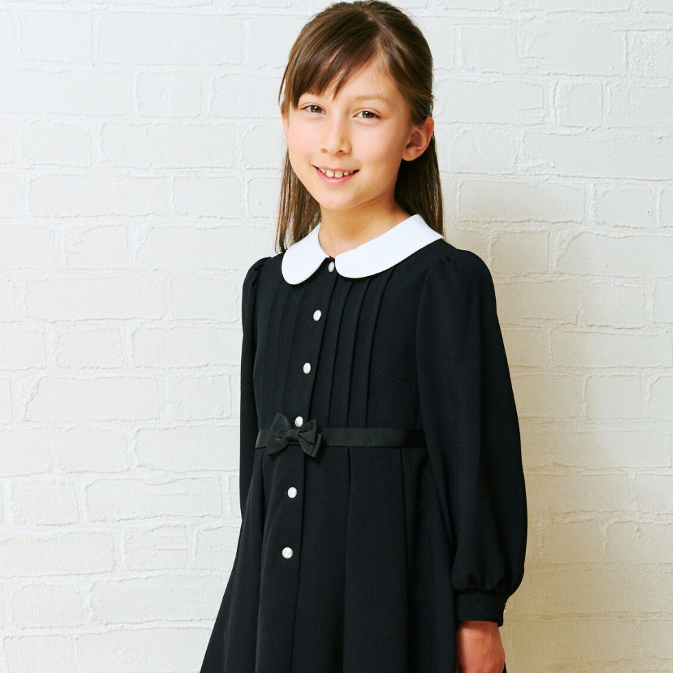 NEW【セール20％OFF】白襟タックワンピース 115 120 130cm（8306-8307