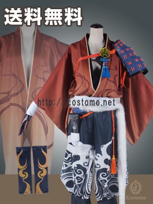 送料無料】とうらぶ風 特注グラデ生地使用橙色着物装備品セット 陸奥守