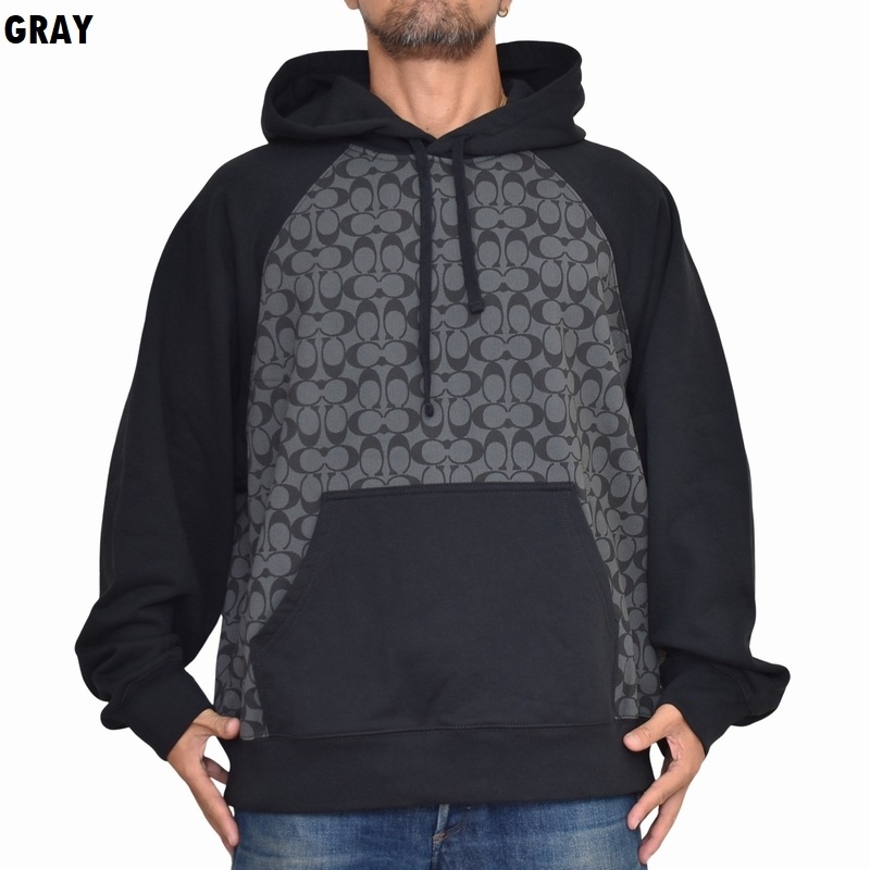 大きいサイズ メンズ COACH コーチ プルオーバー フーディー パーカー