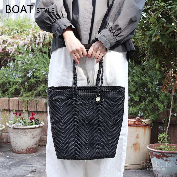 メルカド バッグ レトラ ZIGZAG BOAT ブラック Letra チャーム付き