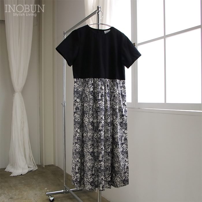 再入荷予定なし】Vent d'ouest リバティプリント切り替え 半袖