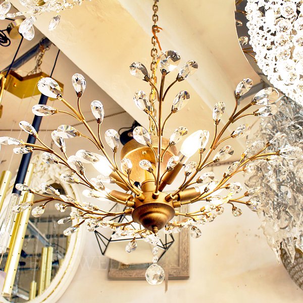 デザイン照明 リーフシーリングライト 5灯 アンティークゴールド（Φ800