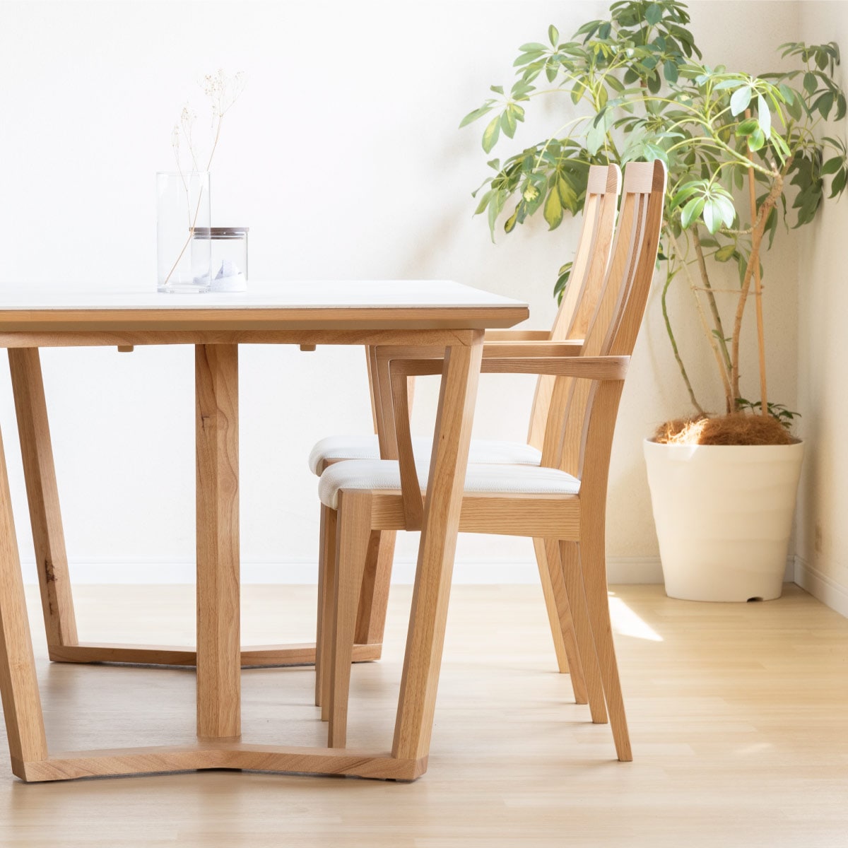 幅52/座面高43.5］ 肘付き ダイニングチェア ハイバック アームチェア