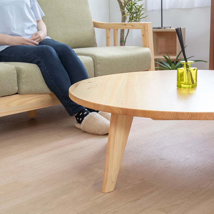 ローテーブル 丸テーブル ひのき 天然木 MY 100 円形 CT｜家具の通販