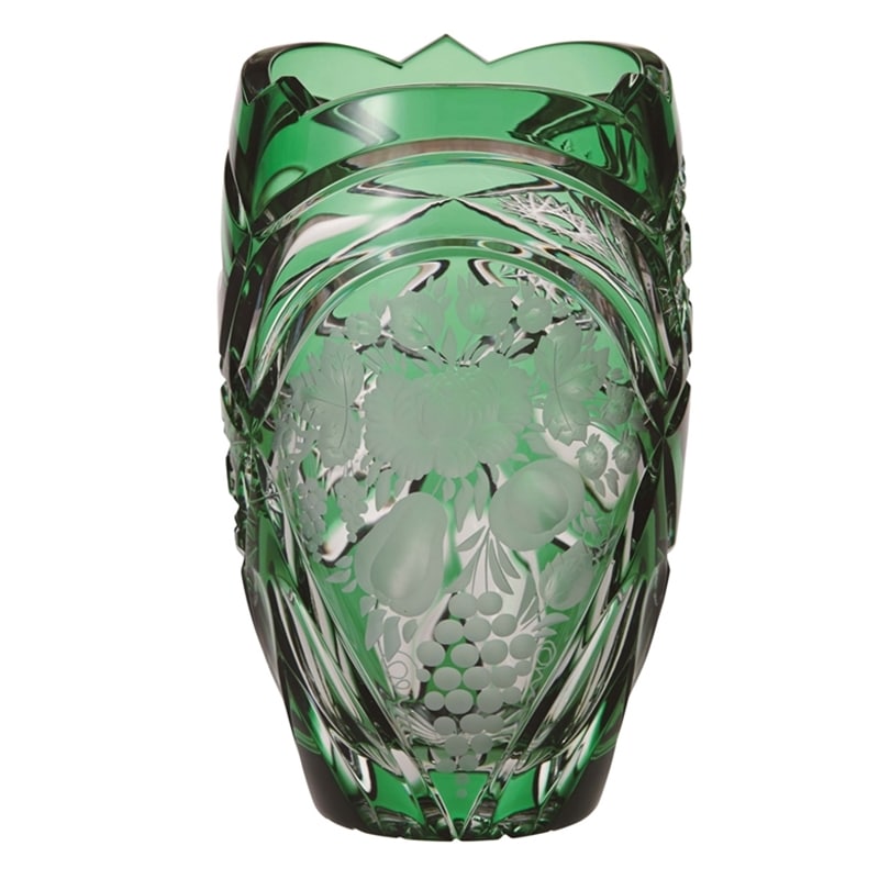 エルベクリスタル ヴィオラ 色被せ花瓶 グリーン VIO/2000/20G