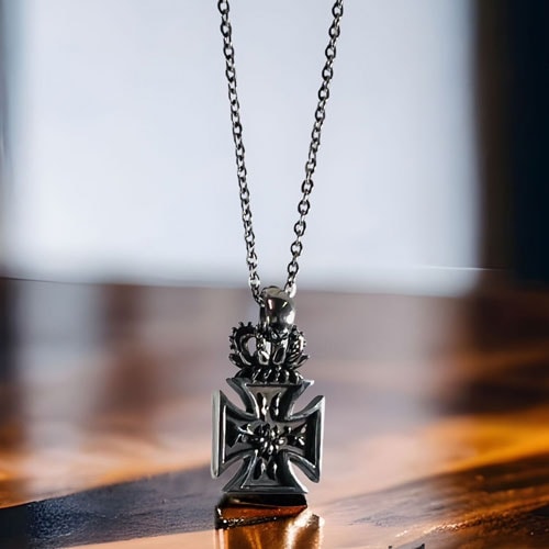 ≪FatimaDesign×O2forGo≫ロータス・アイアンクロス ペンダント