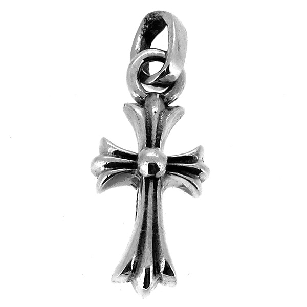 クロス ペンダントトップ(チェーンなし) ホワイトCZ フレア