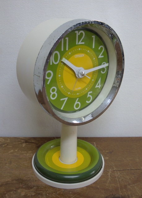 CA005 CITIZEN シチズン レトロなゼンマイ式目覚まし時計 緑 | 時計,古