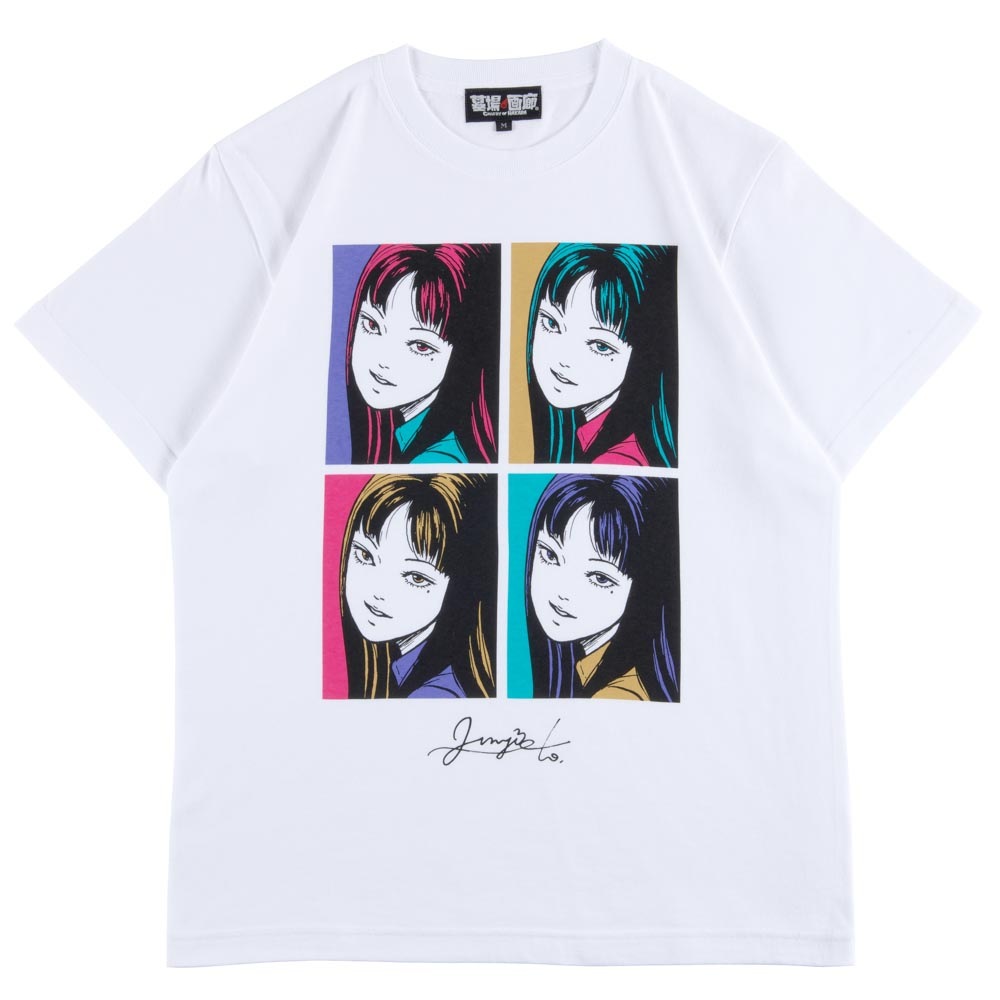 伊藤潤二/富江 ポップアート Tシャツ/ホワイト｜墓場の画廊ONLINE STORE