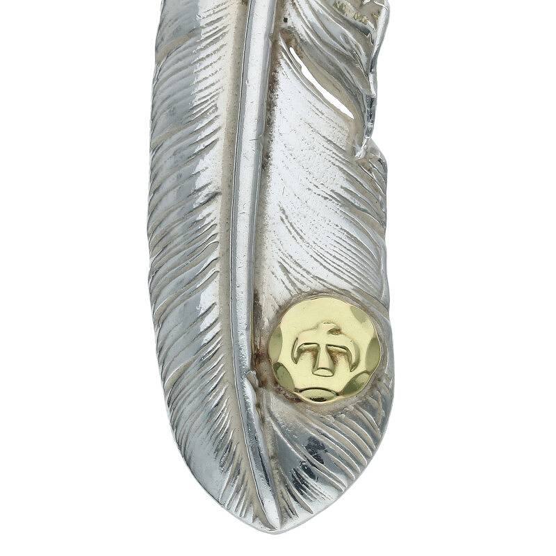 決算SALE】金爪メタル付き特大フェザー 左向き 【取扱：原宿シルバー店