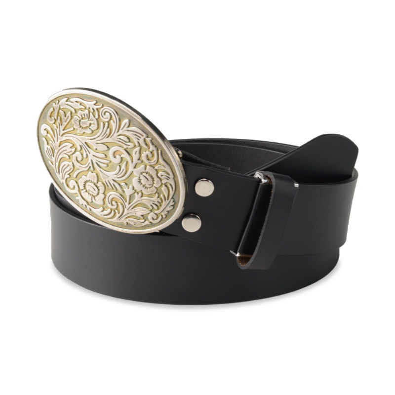 高級牛革ヴィンテージ調 バックルベルト : 高級牛革ヴィンテージ調