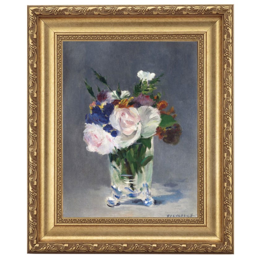 マネ 「クリスタル花瓶の花」 4号 立体複製名画 : アートの友社 立体