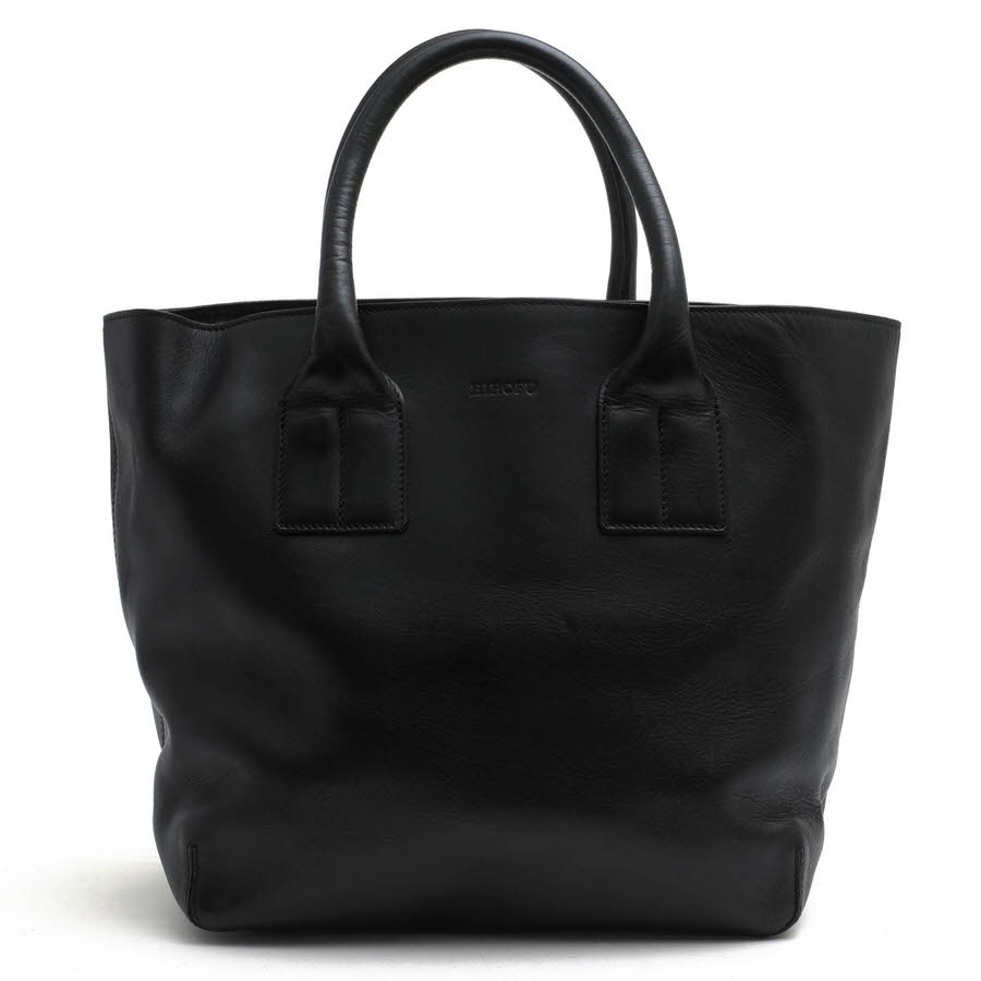 HIROFU / ヒロフ ロゴ型押し 牛革 定番 ブラック 黒 トートバッグ