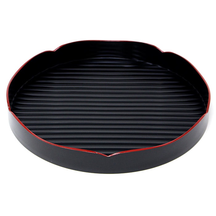 茶道用 花形盆 日本製 黒色爪紅