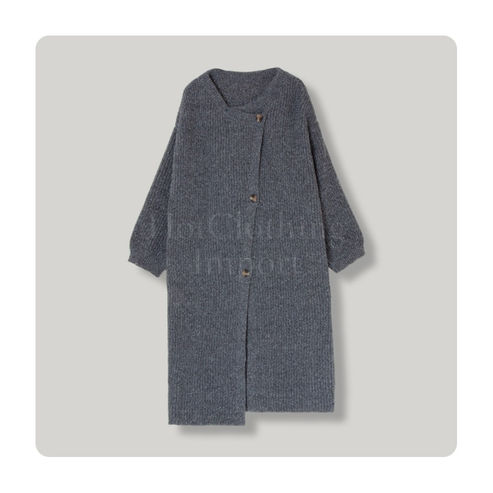 アシンメトリー ニットロングカーディガン Asymmetry Style Knitted