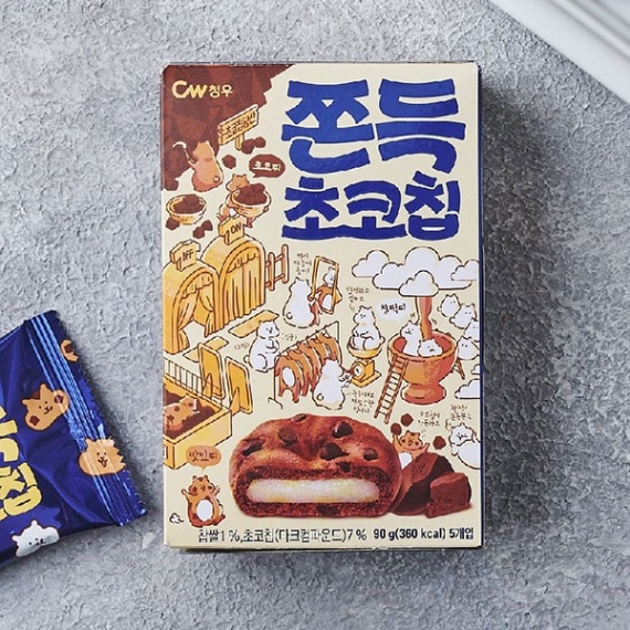 CW] チョンウ もちもちチョコチップ/ 1BOX (90g×4個) 餅クッキー