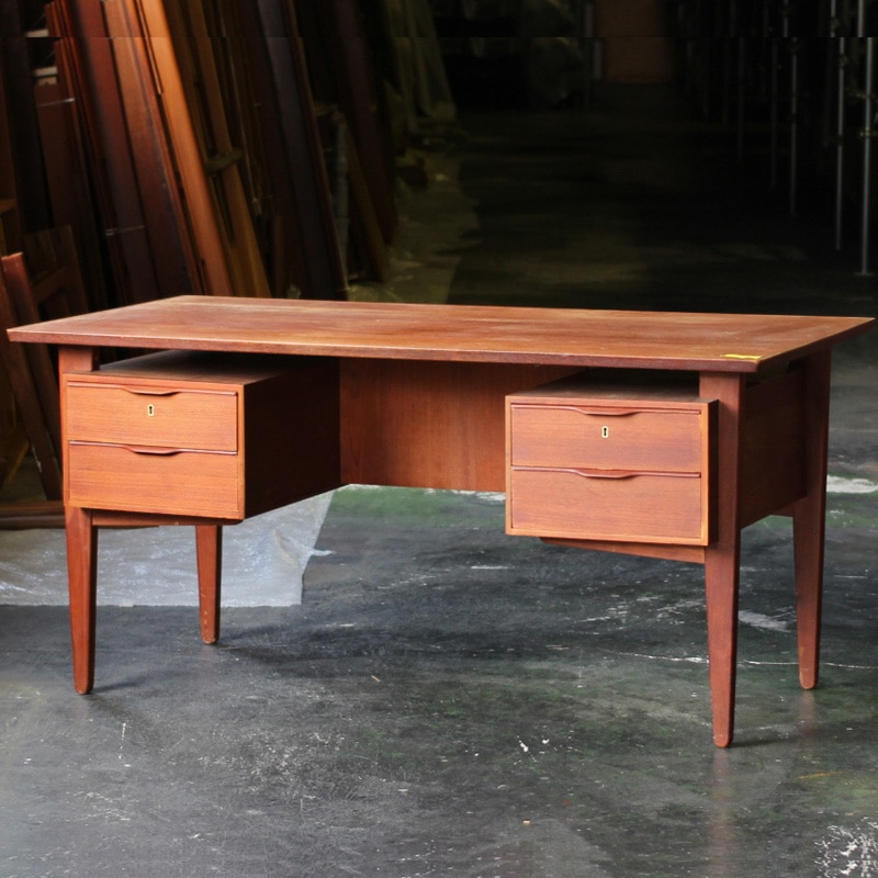 DK16144 ヴィンテージ北欧家具 両袖デスク 幅152cm | リペア前,北欧