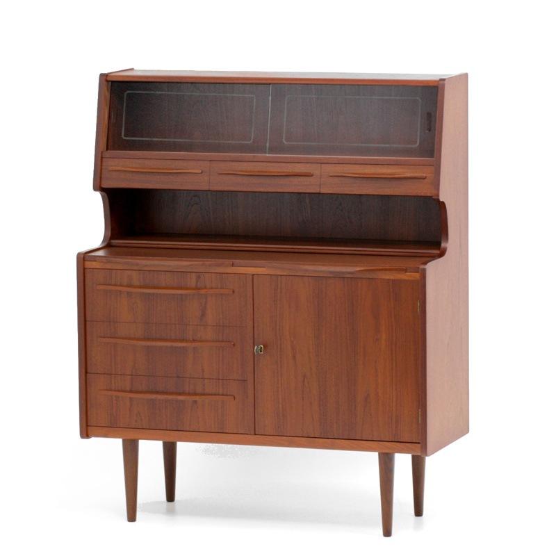 ビンテージ 北欧 家具 ライティング ビューロー ガラス引き戸 | 北欧