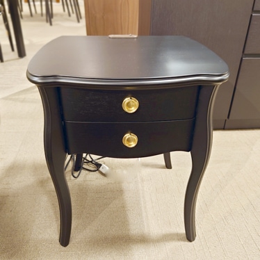 ナイトテーブル「カンティーニュ」ライト付 ブラック色/アウトレット