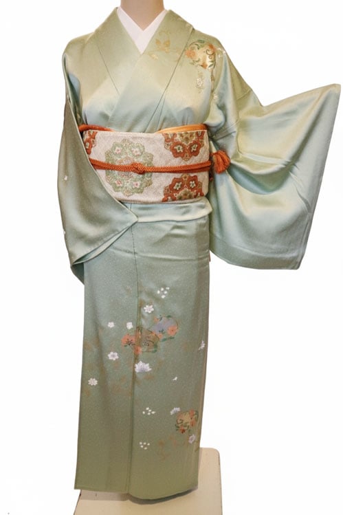 正絹単衣訪問着 レンタルフルセット「箔 唐花」 | すべての商品