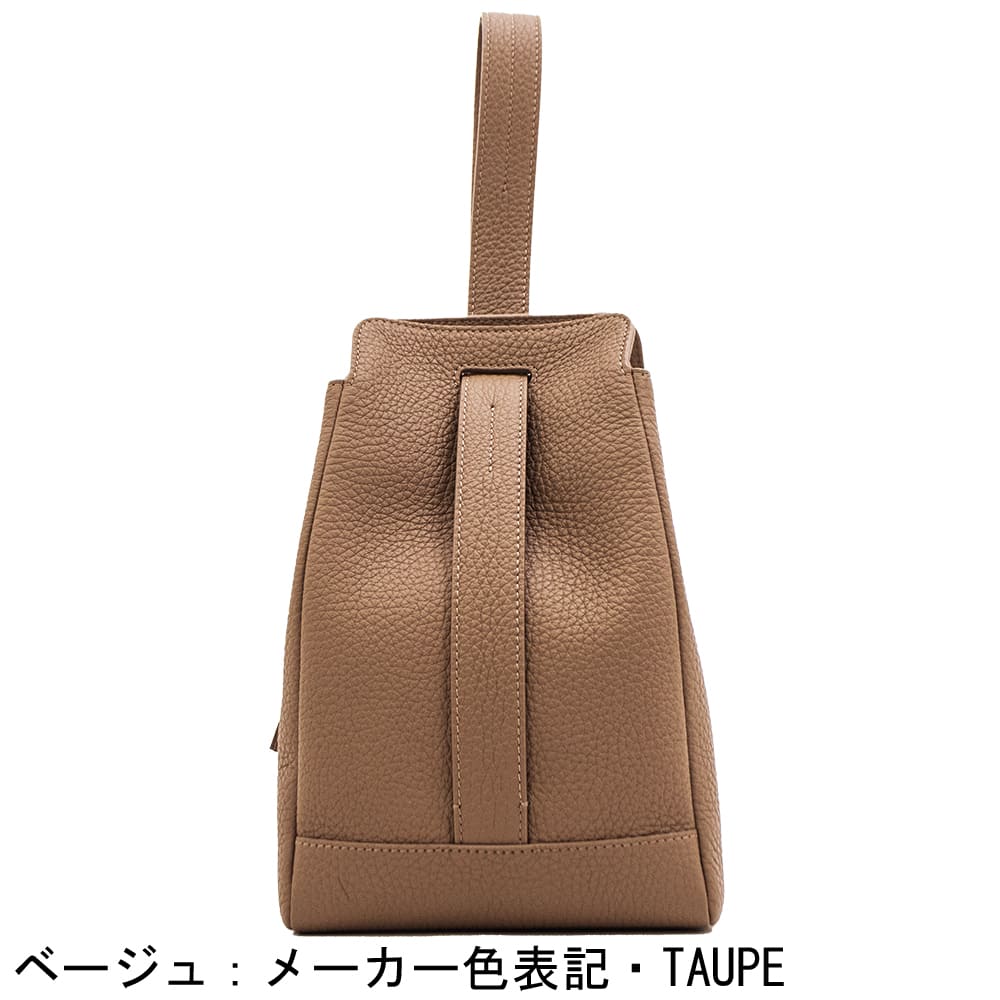 アカーテ バッグ カーフ シュリンクレザー 巾着型 2WAY ワンショルダー