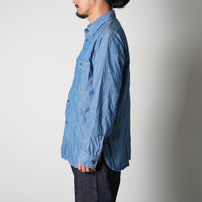 01-8070-84]orSlow(オアスロウ) CHAMBRAY WORL SHIRT シャンブレー