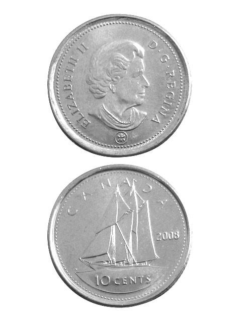 レザークラフト金具のコイン / カナダ / エリザベス女王後期 / 10