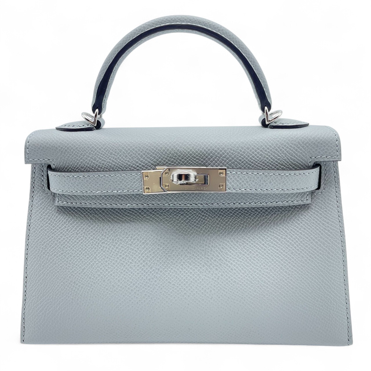 エルメス ミニケリー2 ブルーグラシエ エプソン シルバー金具 K刻印