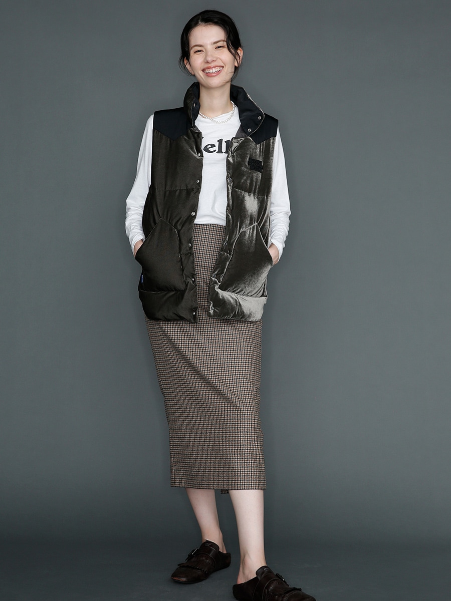 DOWN VEST FEATHER VELVET | JACKET | MADISONBLUE