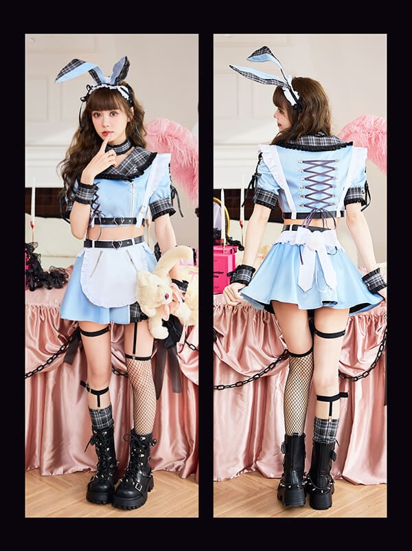 即日発送】アシンメトリーロックバニーメイド《オリジナルコスプレ9点