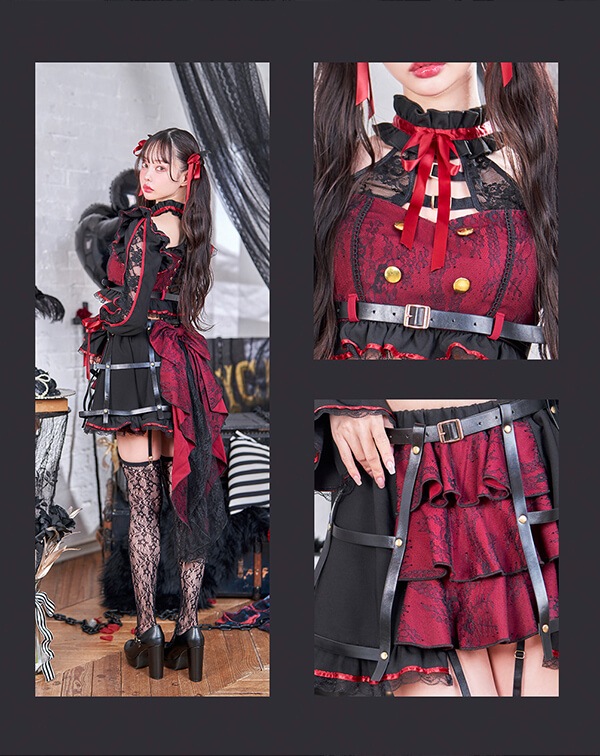 即日発送】【中村里砂着用】キャンドルローズブラックヴァンパイア