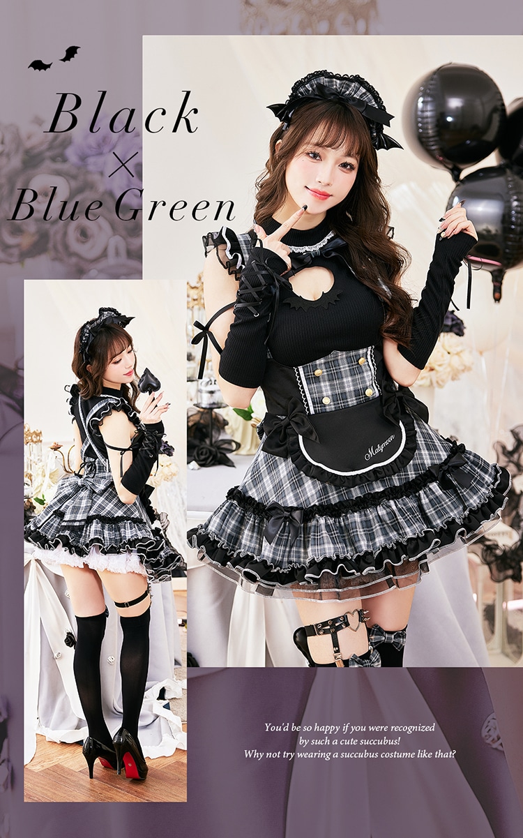 即日発送】ガーリーロックサキュバスメイド《ハロウィンコスプレ11点