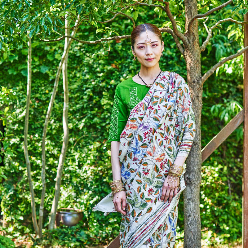 シルクノクシカタ刺繍サリーセット C｜マライカ公式通販