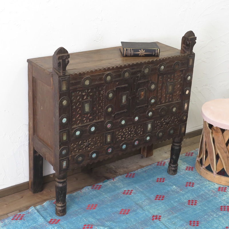 NEW インドヴィンテージキャビネット&リサイクルウッドミラー