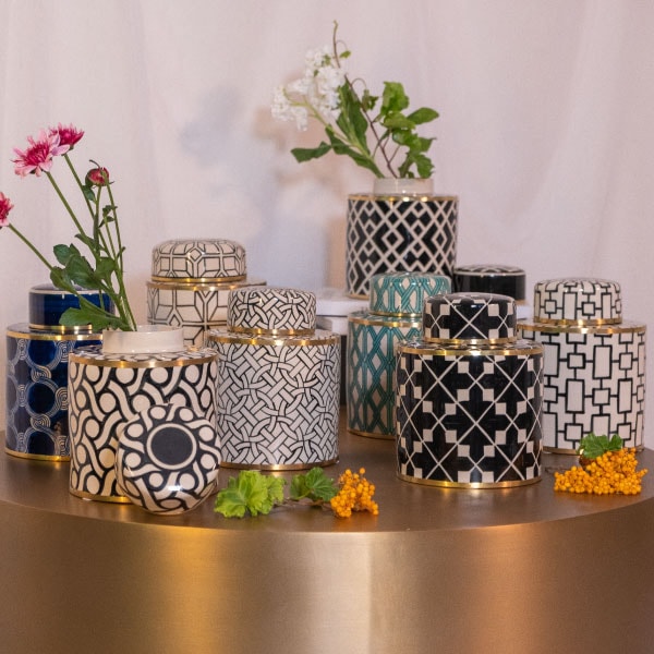 リゾート インテリア雑貨 セラミック ボックス 小物入れ 陶磁器 Ginger