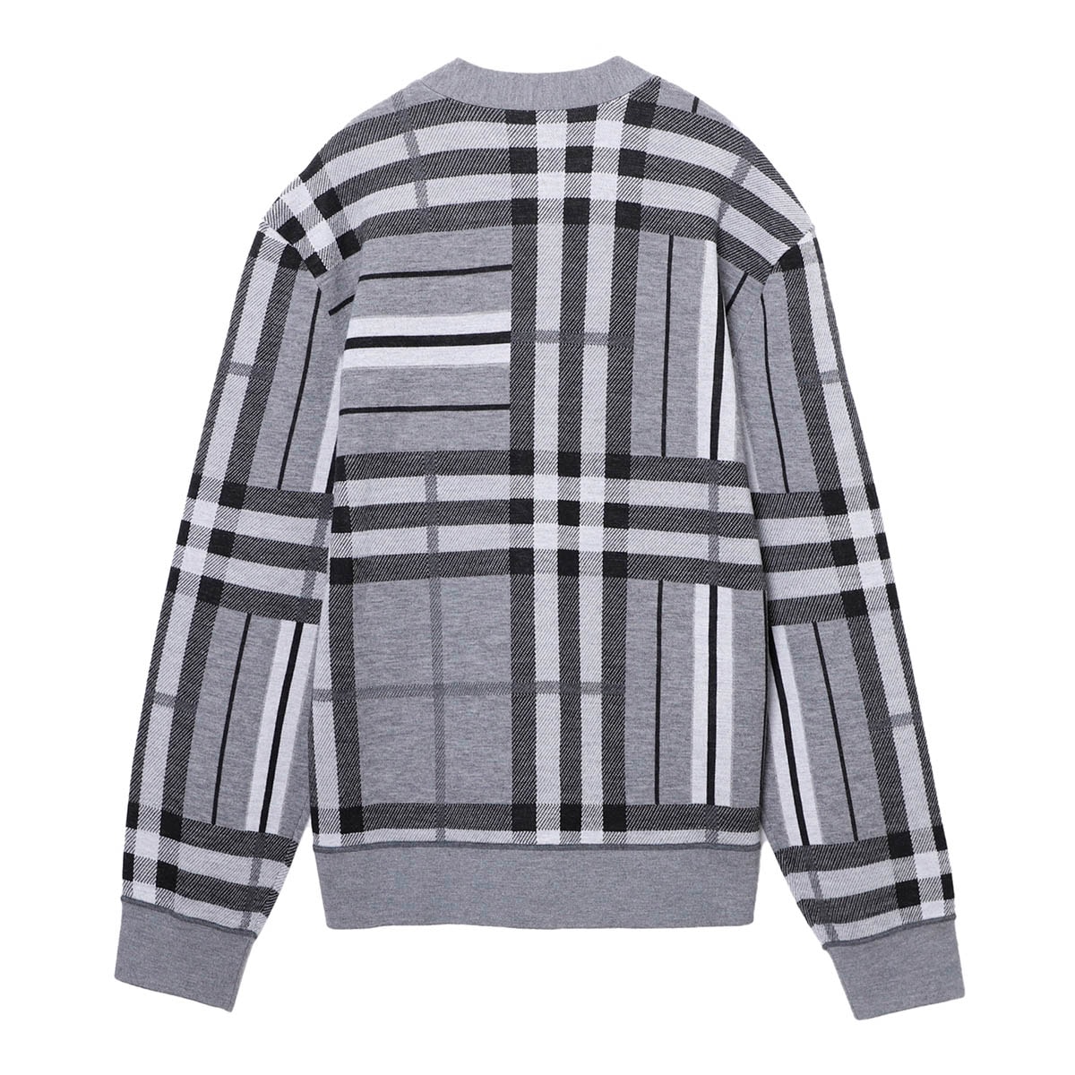 BURBERRY バーバリー カーディガン/CHECK AND STRIPE WOOL JACQUARD