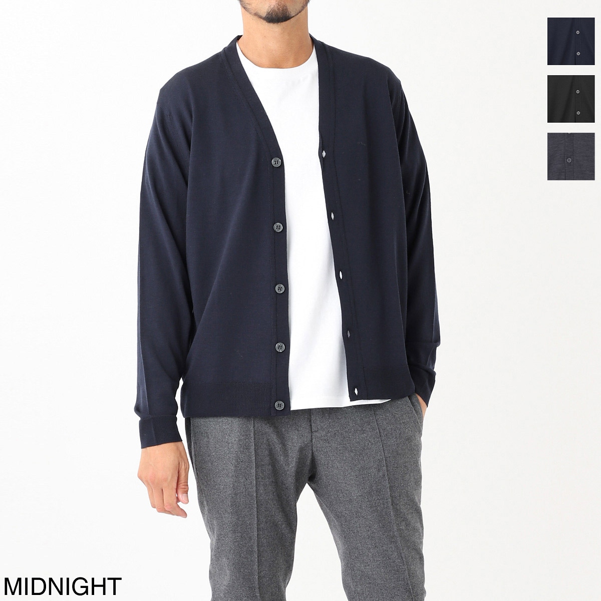 アウトレット】JOHN SMEDLEY ジョンスメドレー Vネック カーディガン