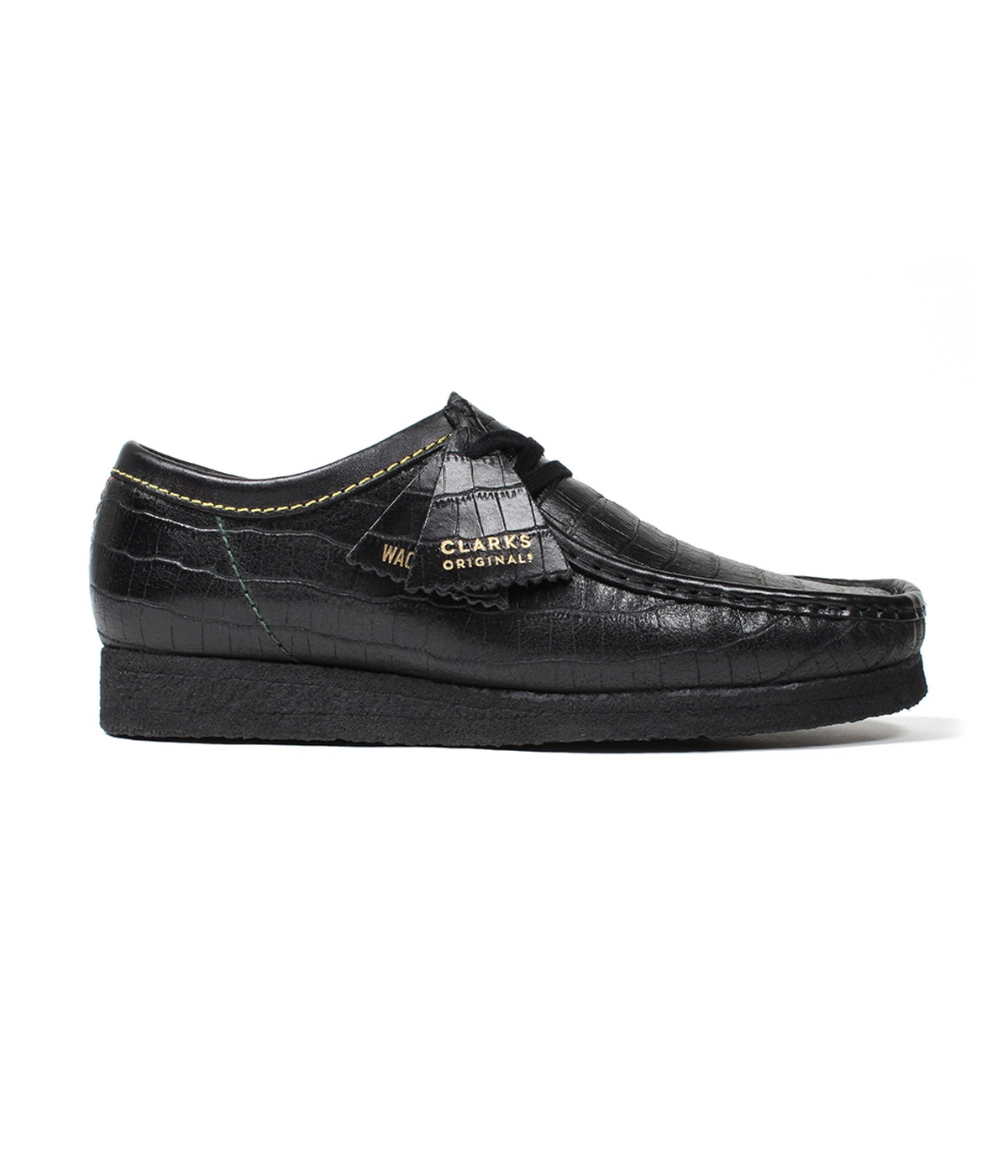 CLARKS ORIGINALS / CROCODILE EMBOSSED LEATHER WALLABEE【BLACK