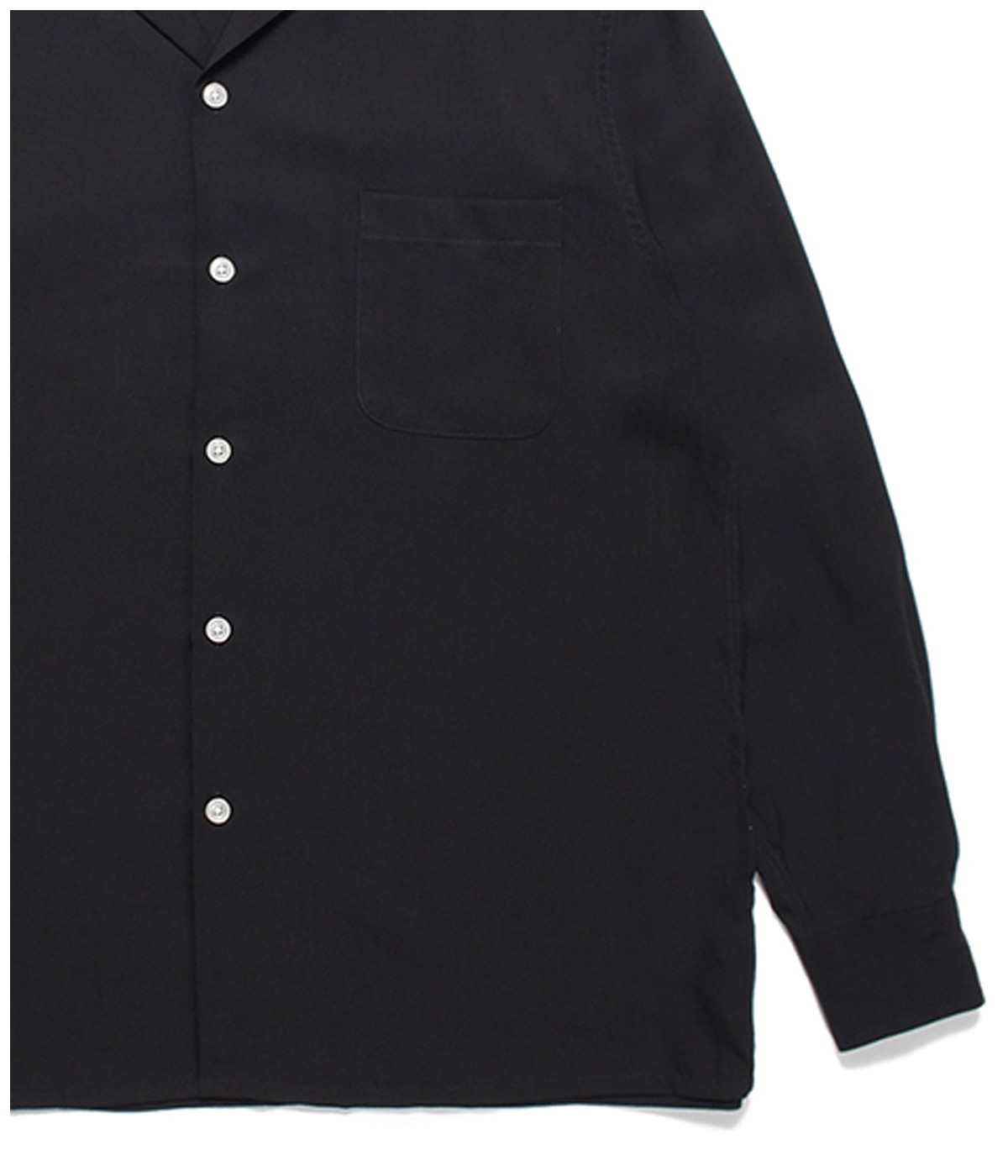 50'S OPEN COLLAR SHIRT (TYPE-1)【BLACK】｜WACKO MARIA｜MELTING POT