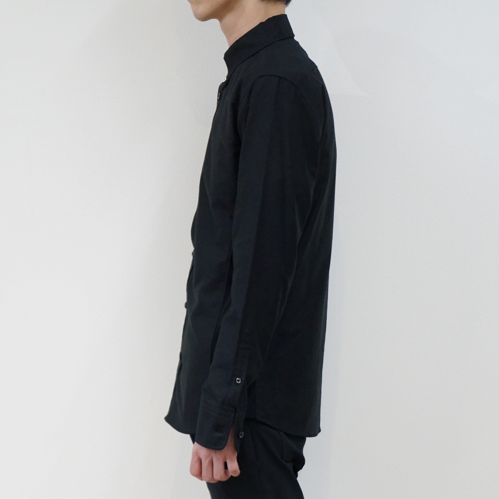 junhashimoto(ジュンハシモト) SIDE JERSEY SHORT BD SHIRT BLACK