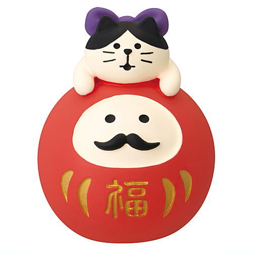 だるまLOVE猫 赤 (ZCB-29608)】 DECOLE concombre デコレ コンコンブル