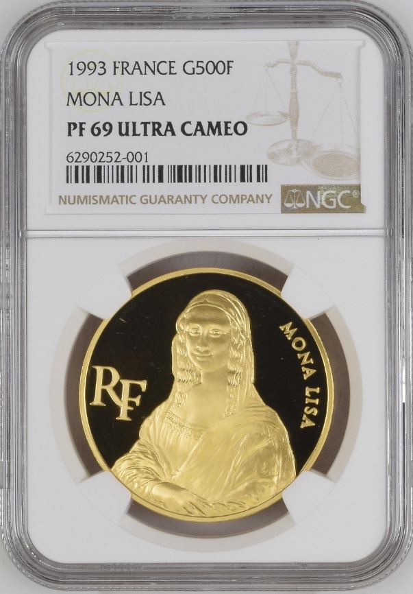 銀行振込割引なし】【会員様割引なし】 1993年 フランス 金貨 500