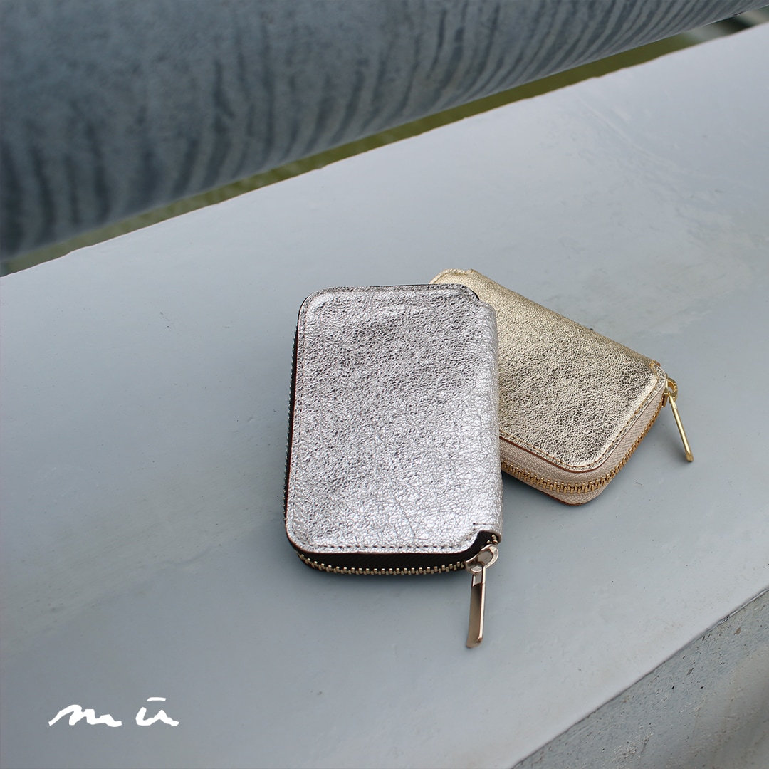 mu】本革 Rファスナー コンパクト財布【HAKU】［mu-75040］
