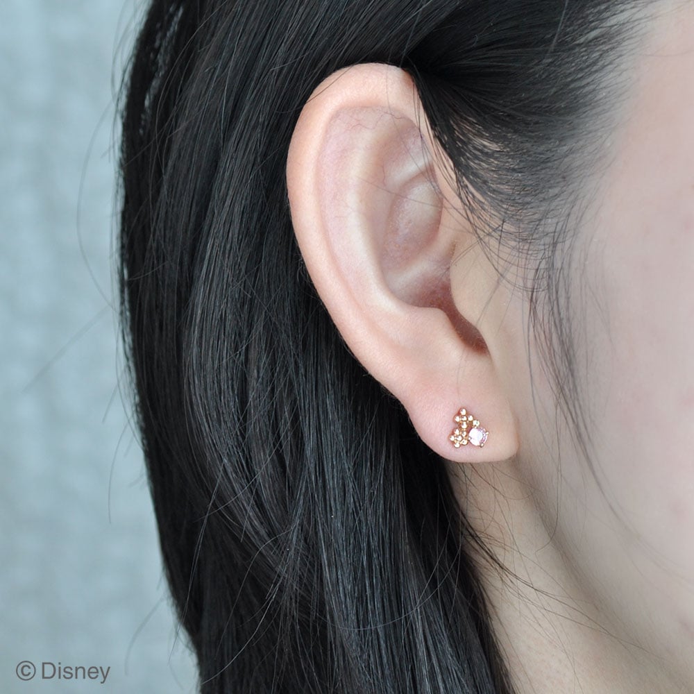 ディズニー] 白雪姫 プリンセス / 小鳥 10金 ピンクゴールド ピアス