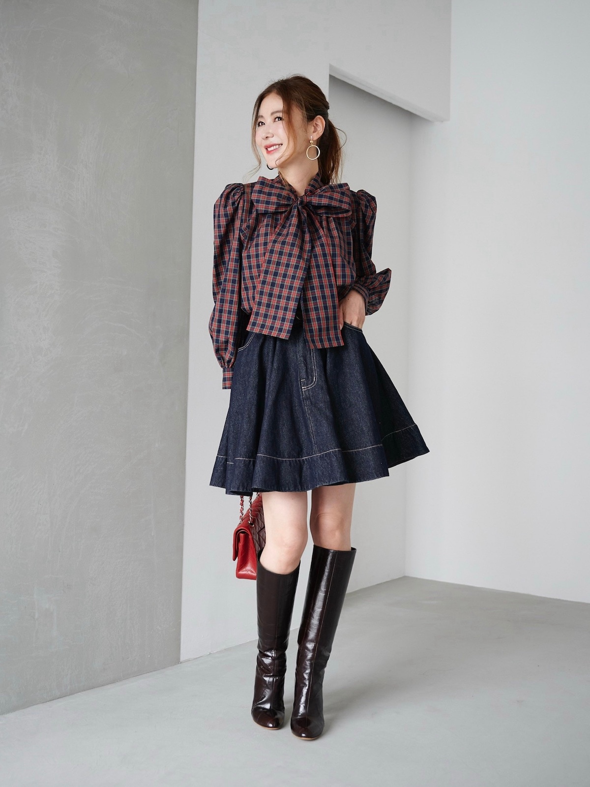 タータンチェックボウタイブラウス【残りわずか】 | ALL | OBLI