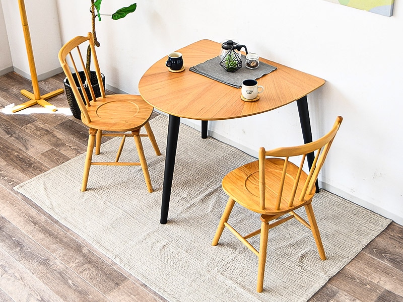 ダイニングセット 半円テーブル 食卓セット おしゃれ レトロ 3点セット