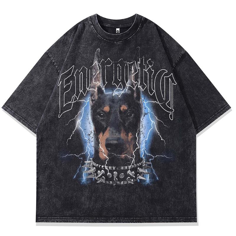 エナジェティックドーベルマンヴィンテージライクTシャツ <B734