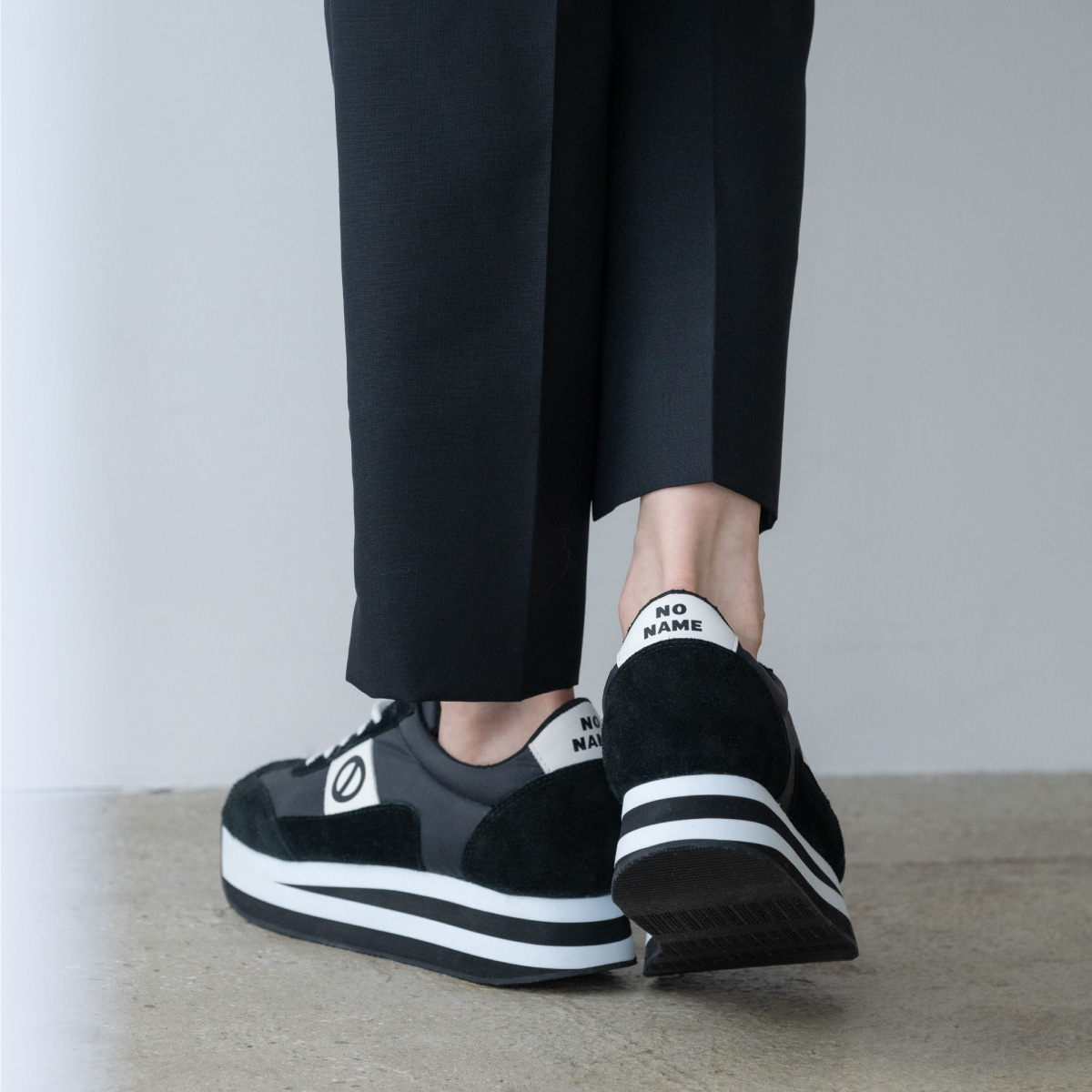 定番]NO NAME ノーネーム P.JOG-00109 ピージョグ ブラック/ホワイト