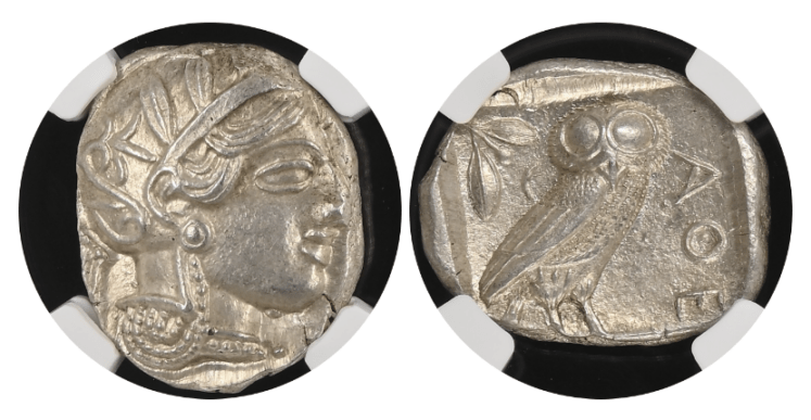 MS 4/5 4/5】紀元前440年～404年 古代ギリシア アッティカ 女神アテナ