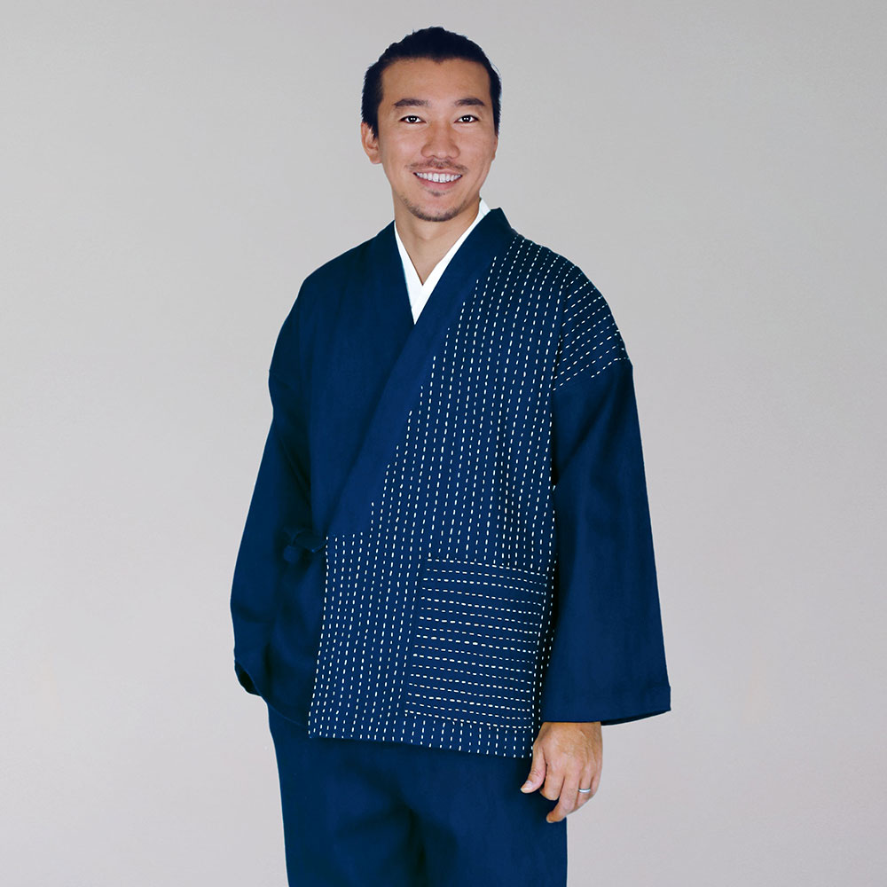 綿の作務衣 手刺し子デニム(M-LL) | すべての商品 | 作務衣の専門館